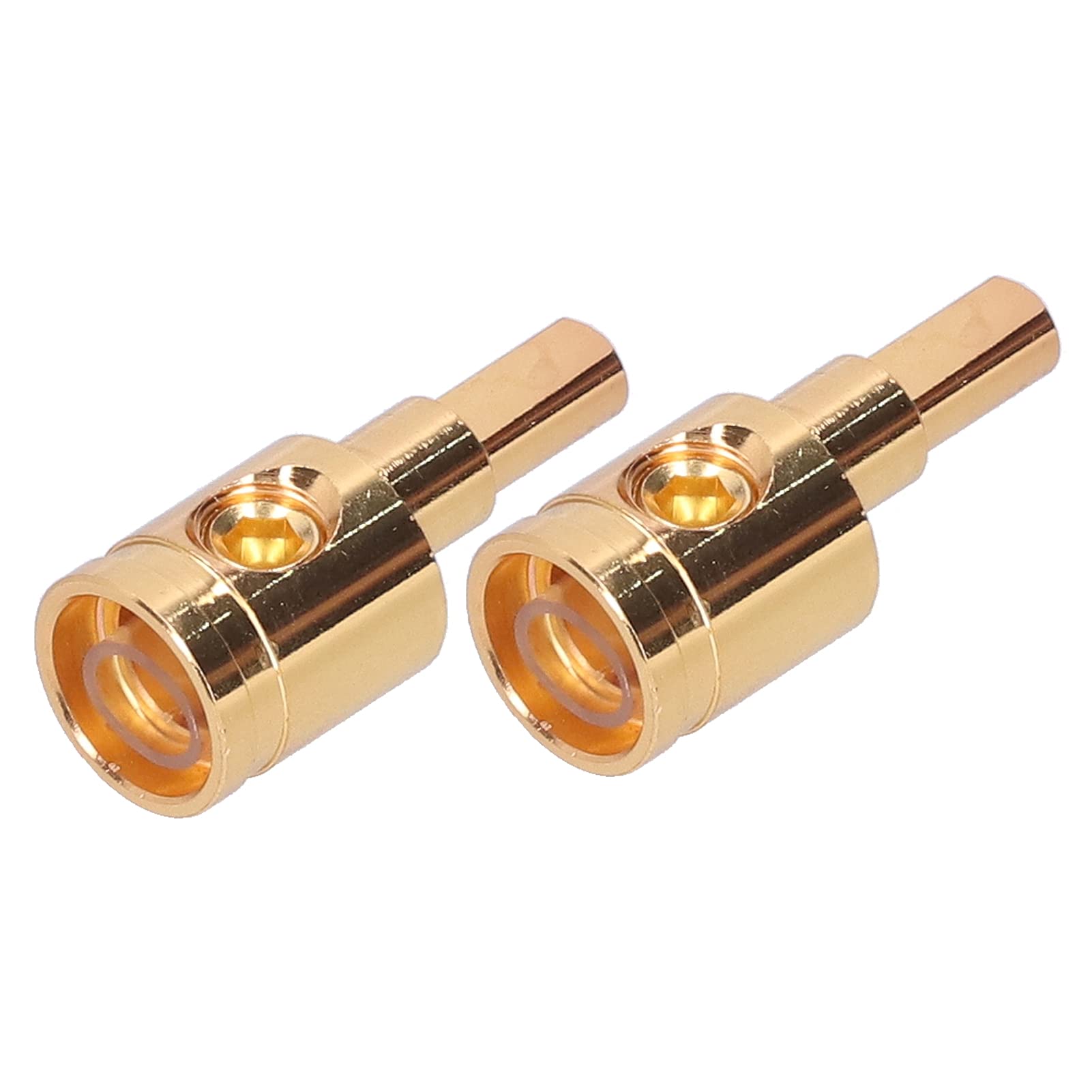 Fydun 2Pcs 0Ga Wire Reducer Terminal Connector 1/0 Gauge To 4 Gauge Wire Reducer Pure Copper Gold Plated For Car Audio Amplifier