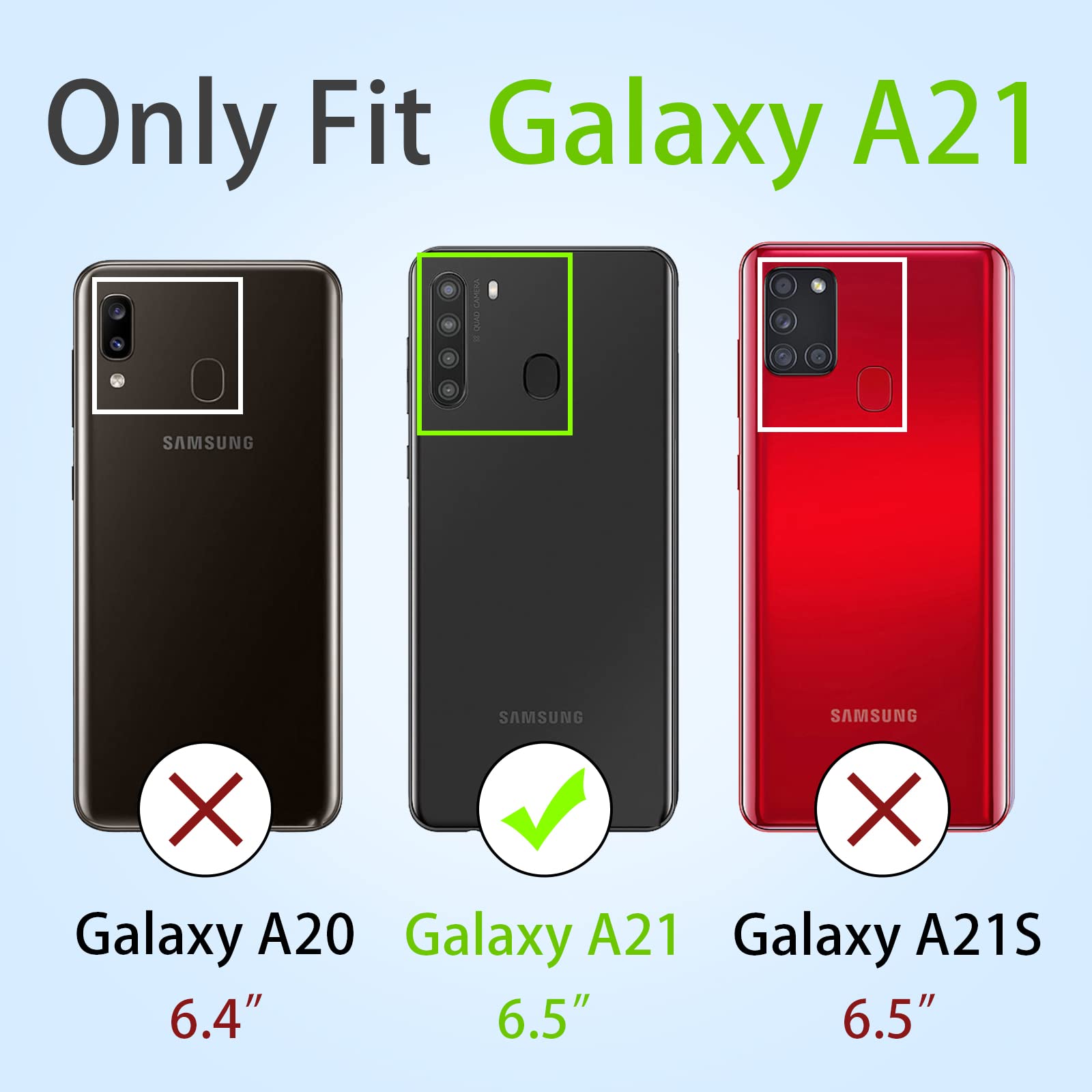 Kudini For Galaxy A21 Case, Samsung A21 Case For Women Girly Glitter Crystal Soft Tpu Bling Cute Butterfly Heart Floral Clear Pr