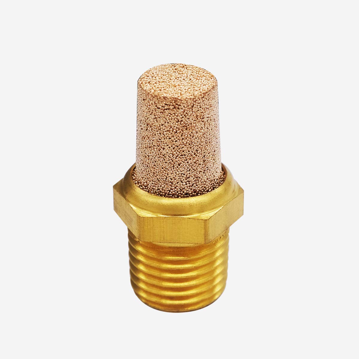 Mxuteuk 5Pcs 1/4 '' Npt Brass Pneumatic Muffler Filter Noise Silencer, Hex Sintered Silencer Air Line Fitting Xyq G (1 4)