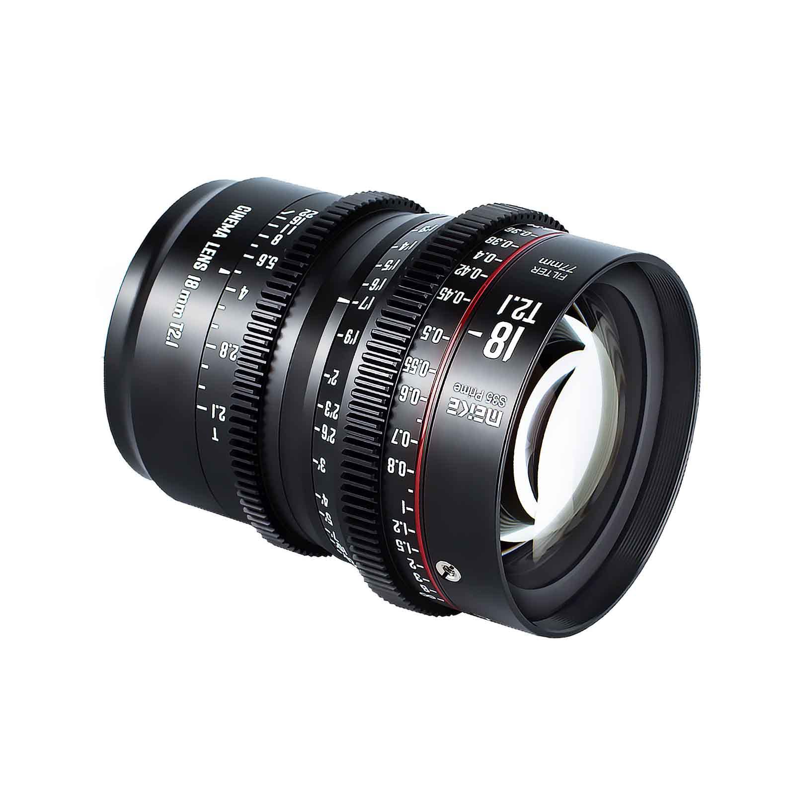 Meke 18Mm T2.1 Super 35 Prime Manual Focus Cinema Lens For Ef Mount Cine Camera Compatible With C200 C300 Ii, Red Komodo, Bmpcc