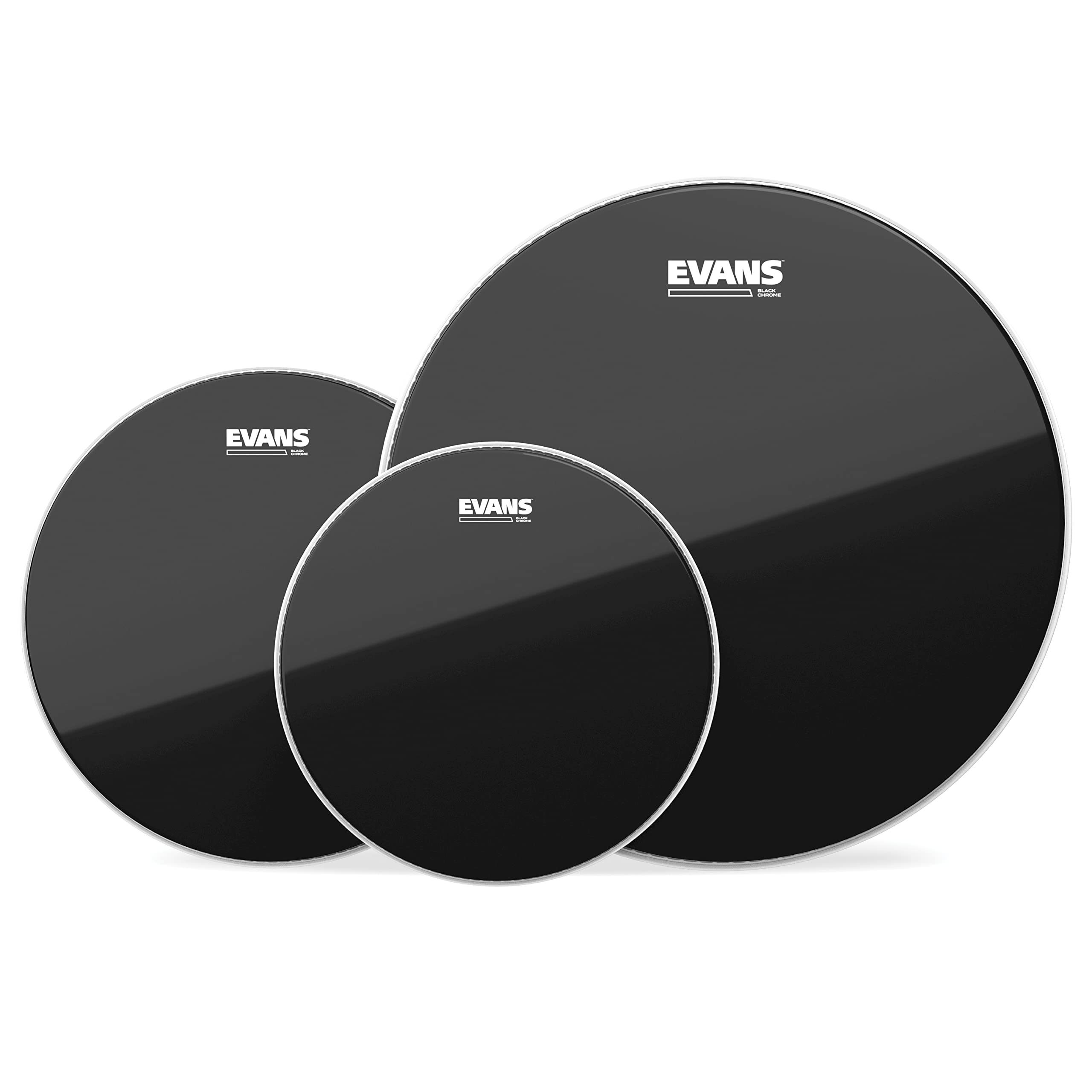 Evans Drum Heads   Black Chrome Tompack, Rock (10 Inch, 12 Inch, 16 Inch)
