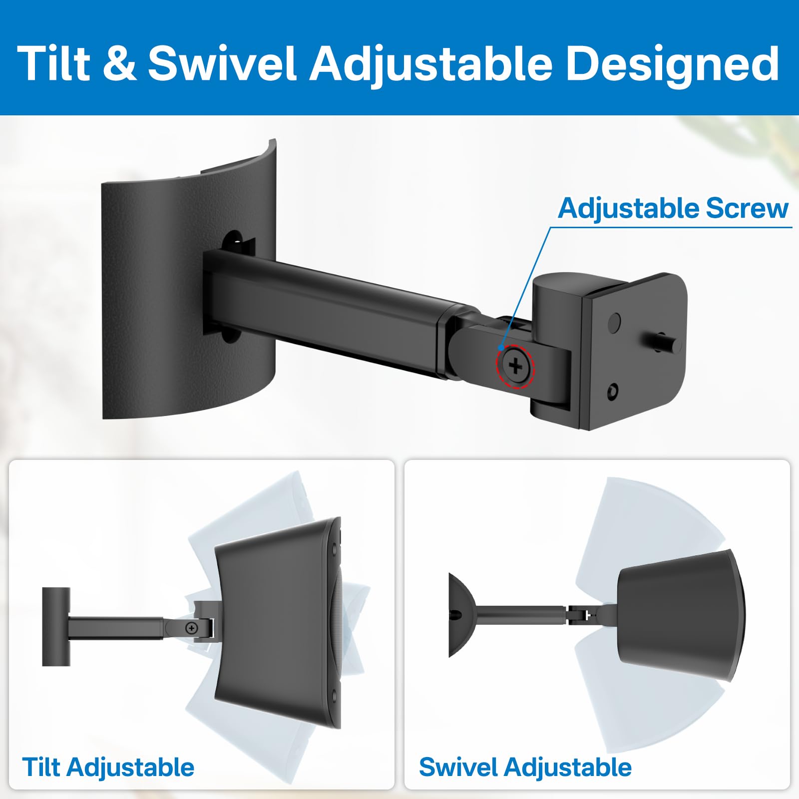 Speaker Mount For Logitech Z906 Speaker Wall Mount Tilt & Swivel Adjustable Ceiling Mount For Logetich Z906 Satellite Speaker Mo