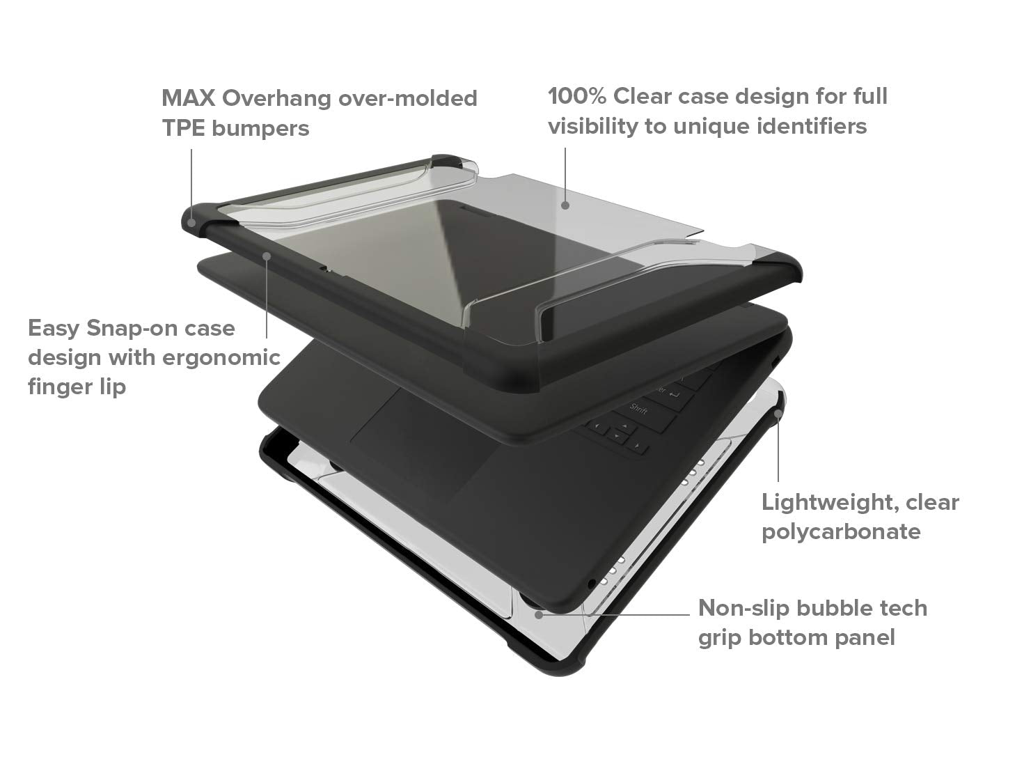 Max Cases Extreme Shell For Hp Chromebook 11 Inch Gen 6 Ee (Black)