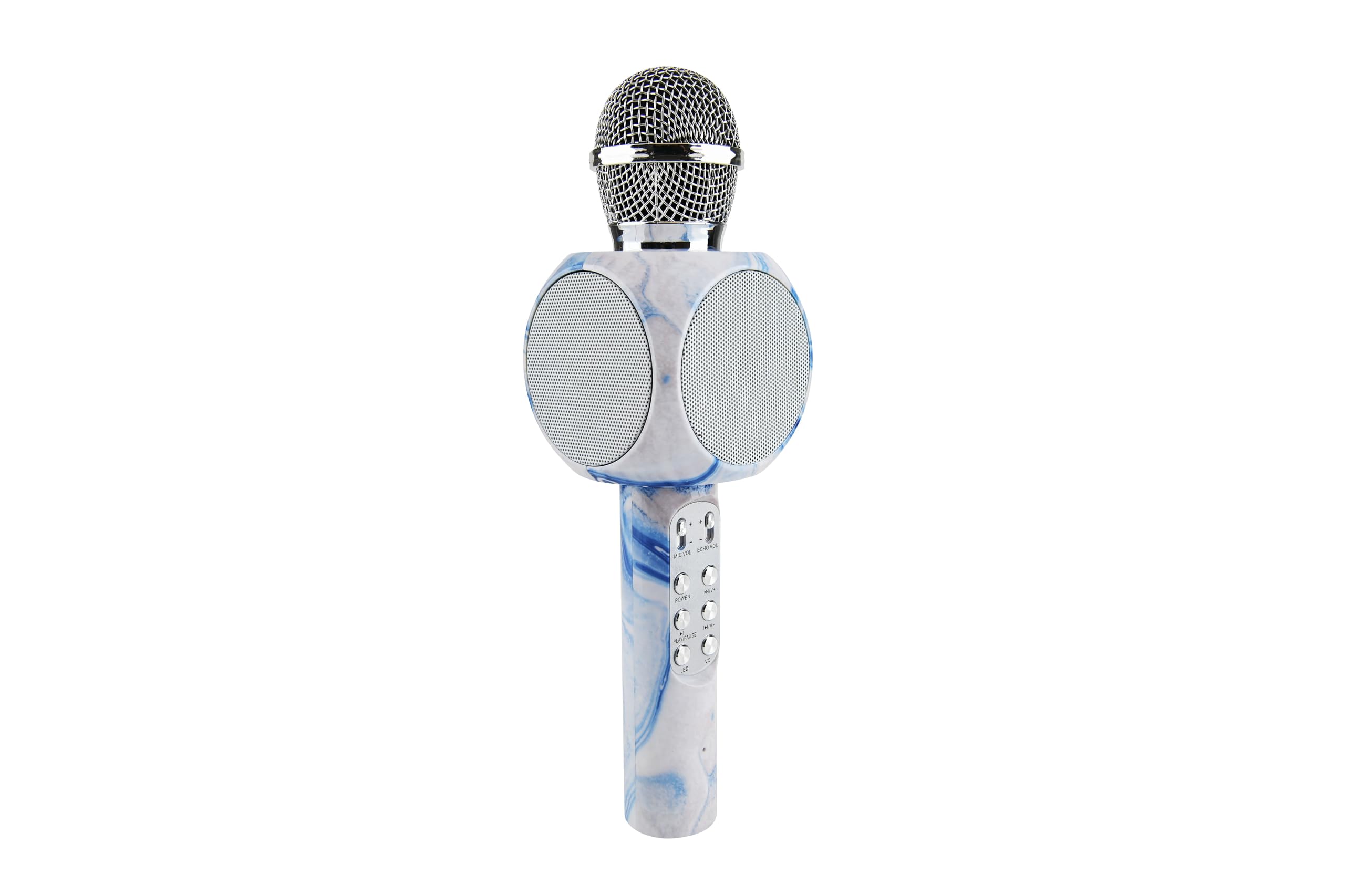 Wireless Express   Sing Along Bluetooth Karaoke Microphone And Bluetooth Stereo Speaker, Swirl Edition, All In One (Swirl Blue)