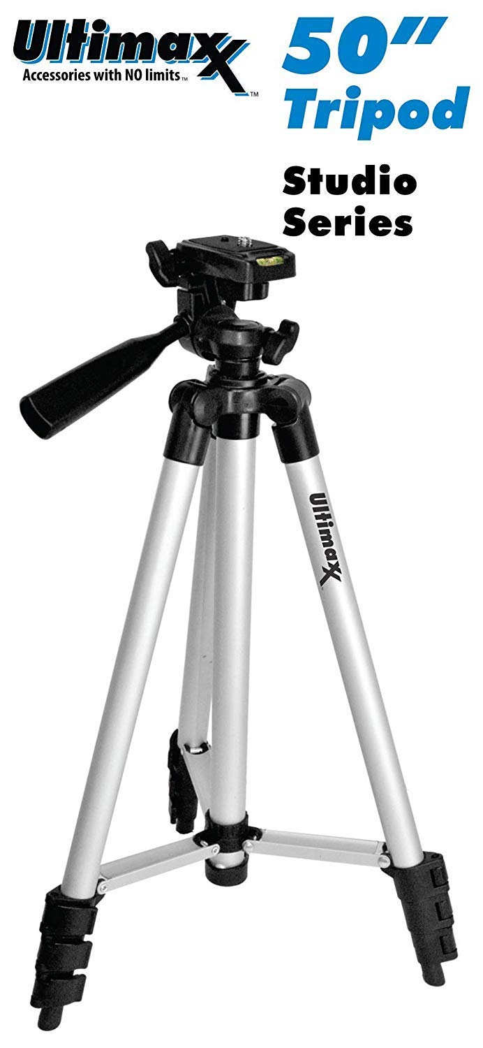 Ultimaxx 50 Lightweight Portable Camera Tripod Stand with Carrying Bag for Sony, Nikon, Canon, Olympus, Pentax, Panasonic, Samsung