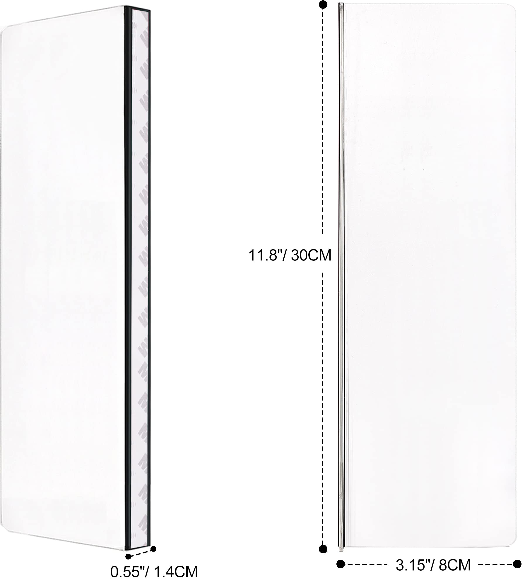 2 Pcs Computer Monitor Memo Board For Frameless Monitors,11.8 X 3.15 Inch Monitor Sticky Note Holder Computer Monitor Message Bo