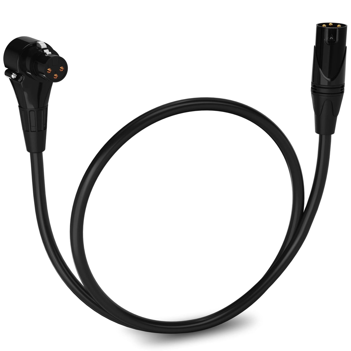 Lyxpro 1.5 Feet Right Angle Xlr Female To Male 3 Pin Mic Cord For Powered Speakers Audio Interface Professional Pro Audio Perfor