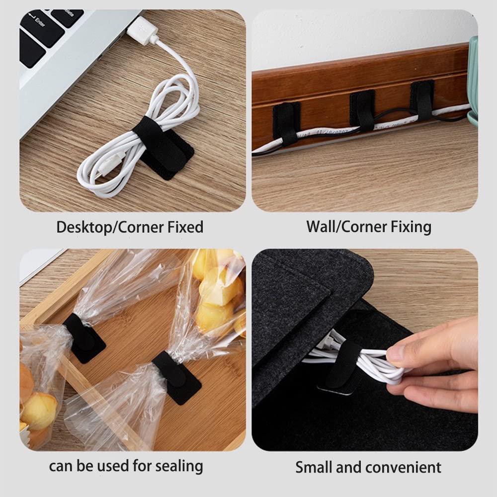 20Pcs 3M Adhesive Wire Organizer Cord Organizers Adjustable Hook And Loop Cable Clips Adjustable Cable Ties Cord Wrappers Keeper