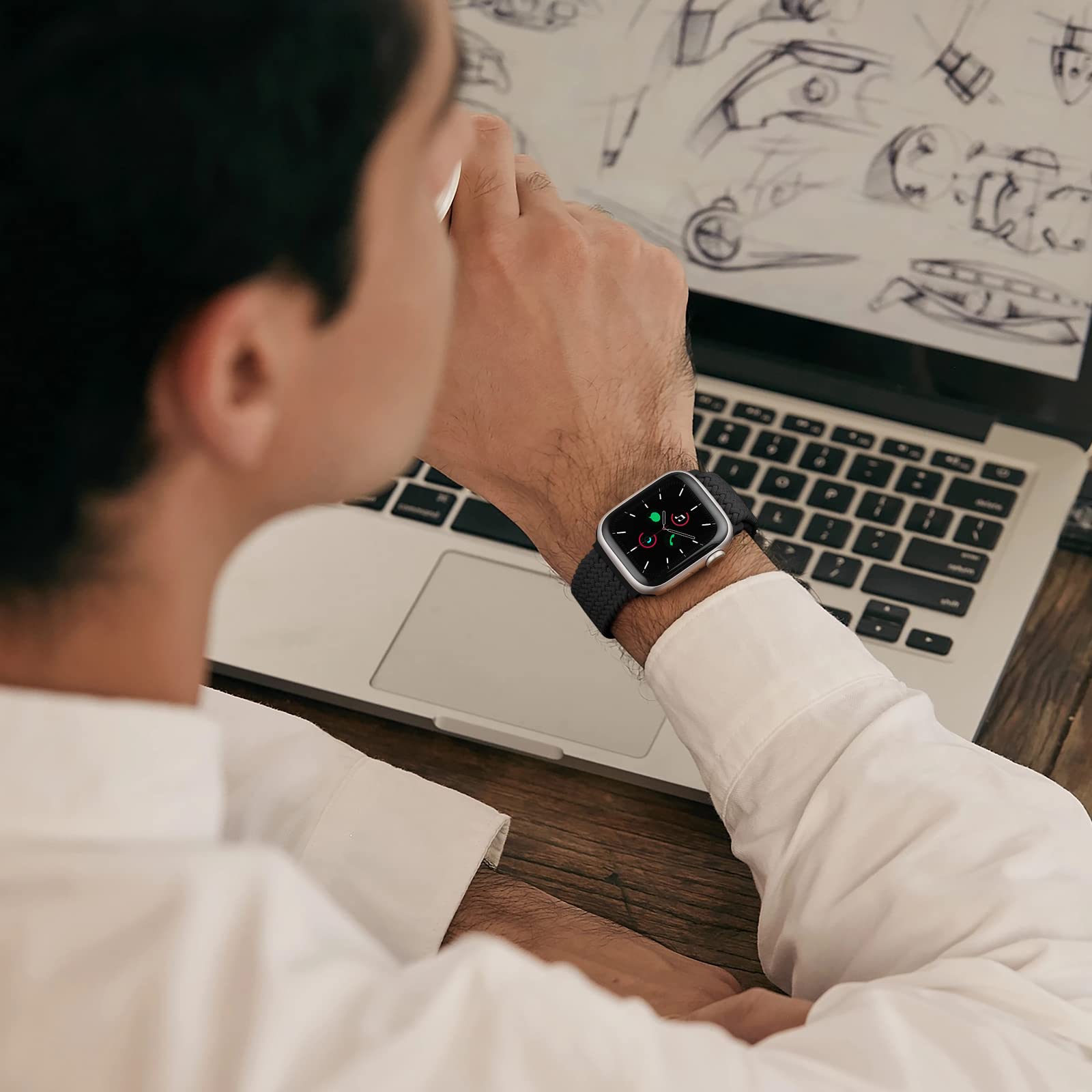 Zedoli Braided Solo Loop Compatible With Apple Watch Band 49Mm 46Mm 45Mm 44Mm 42Mm Men Women, Stretchy Nylon Sport Solace Wristb