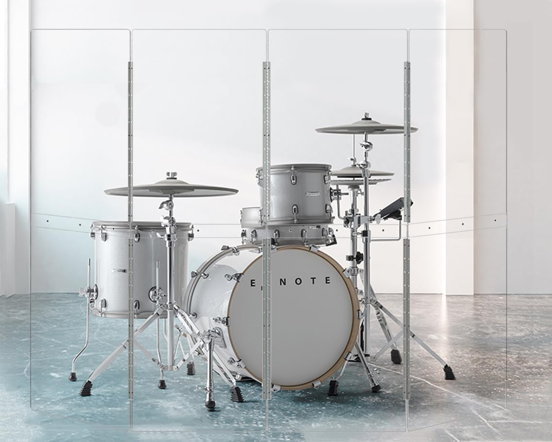 Drum Shield 4 Panels 2Ft X 5Ft - Acrylic With Stainless Steel Hinges - Perfect For Churches, Home Practice, And Live Performance