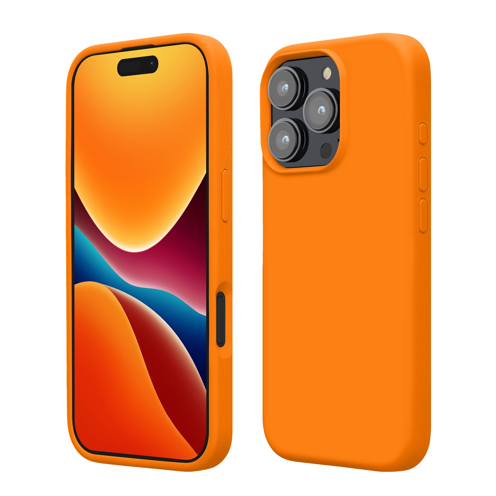 kwmobile Case Compatible with Apple iPhone 16 Pro Max Case - TPU Silicone Phone Cover with Soft Finish - Fruity Orange
