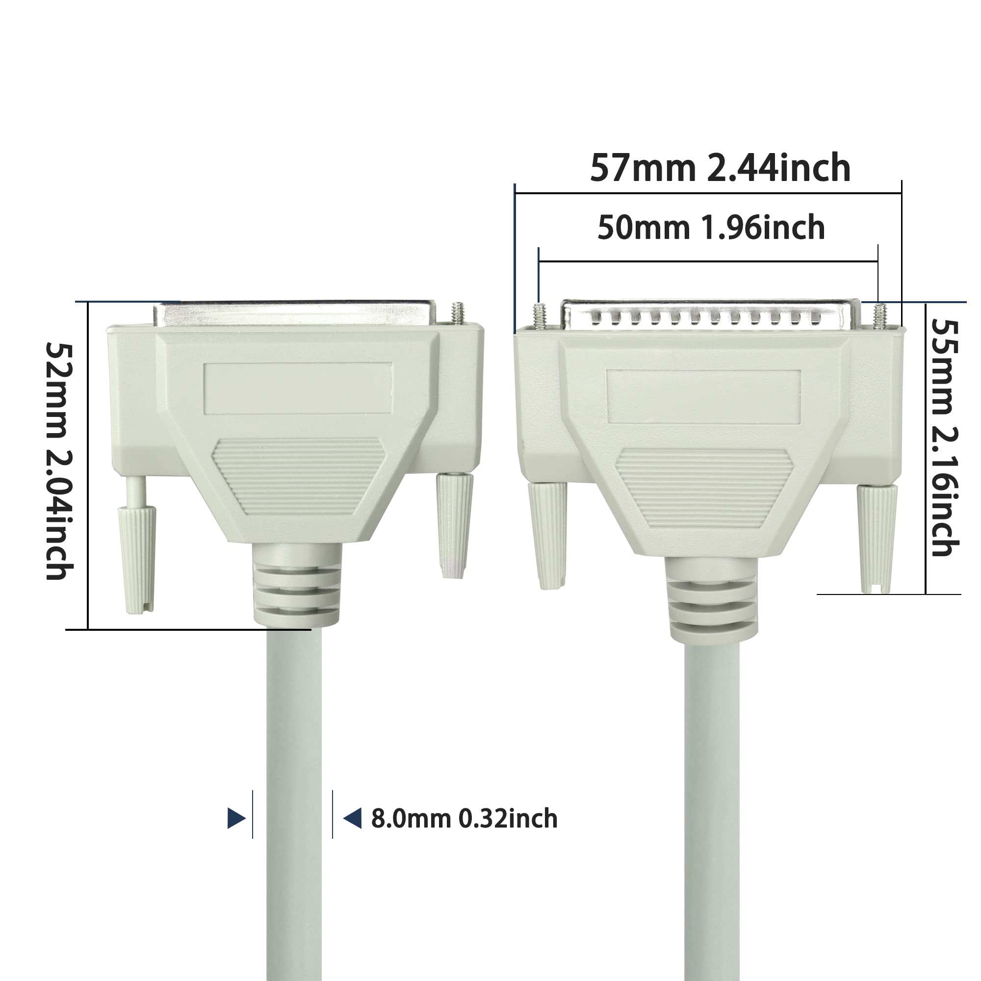 Meiriyfa Db37 37Pin Extension Cable Serial D Sub 37 Pin Printer Parallel Connector Cable Pure Copper Core For Engineering Wiring