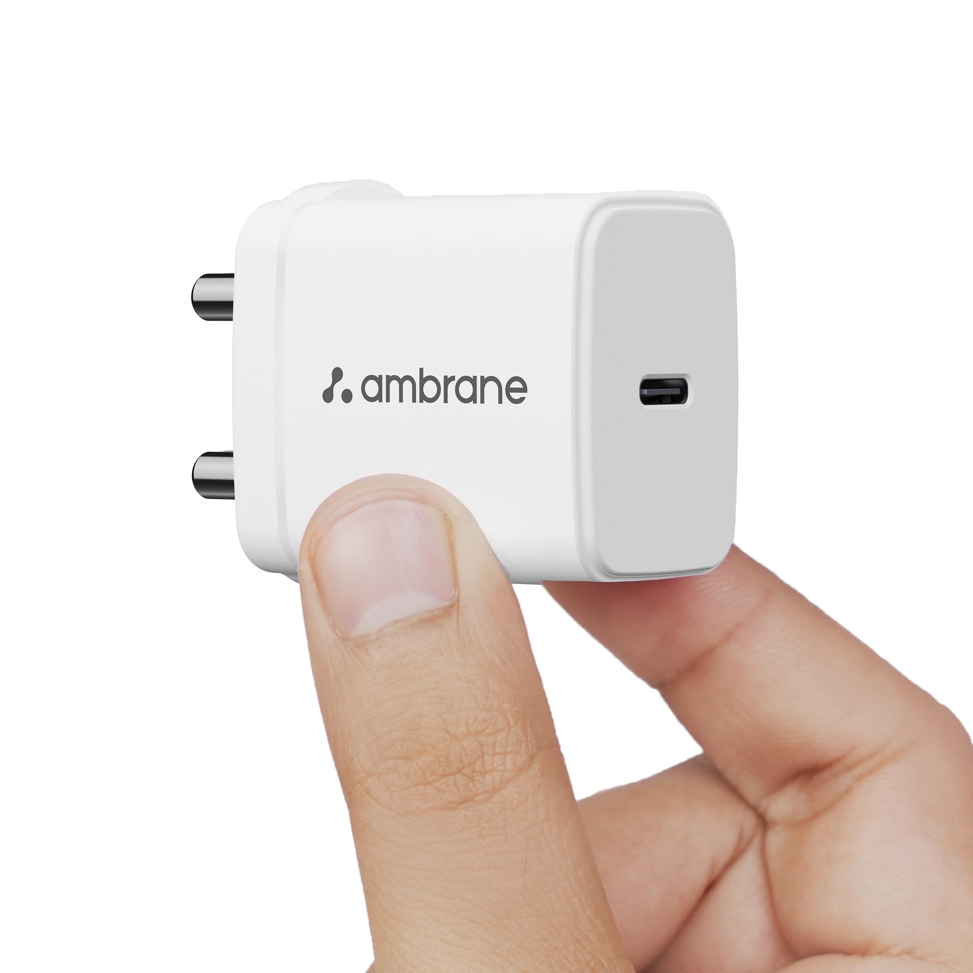 Ambrane 25W Type C Mobile Charger Adapter, Fast PPS Type C Charging for Samsung Smartphones, iPhone 15/14/13/12/11/X & Pro, Max 