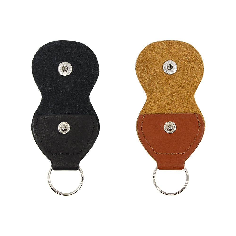 Jaz Guitar Picks Holder Case   Leather Keychain Plectrum Key Fob Cases Bag   2 Pack (Black And Brown)