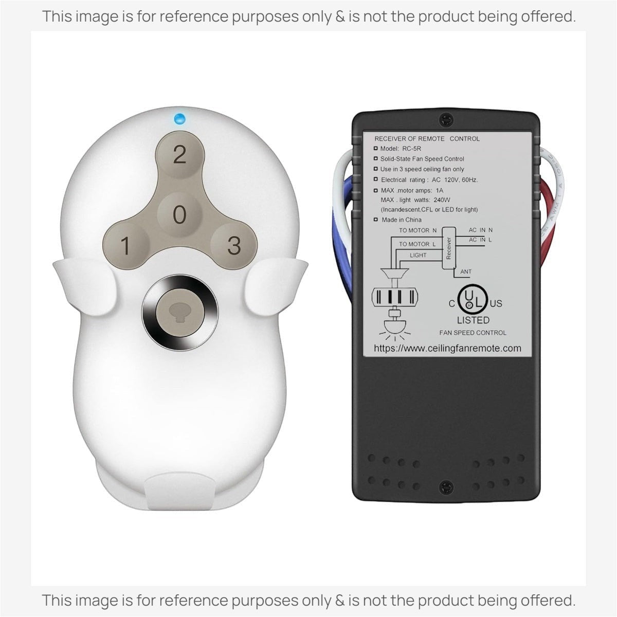 Anderic Substitute Kit for Prichor RC-5T RC-5R Ceiling Fan Remote Control Kit for 3-Speed Ceiling Fans [63T-AC83T-KIT]