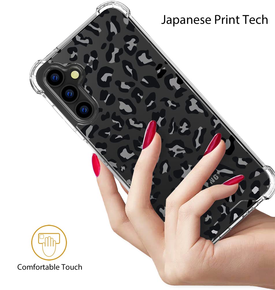 Topgraph Case Leopard Cheetah Cute Clear For Women Girly Designer Girls For Galaxy S23+ Plus, Cute Transparent Phone Case Leopar
