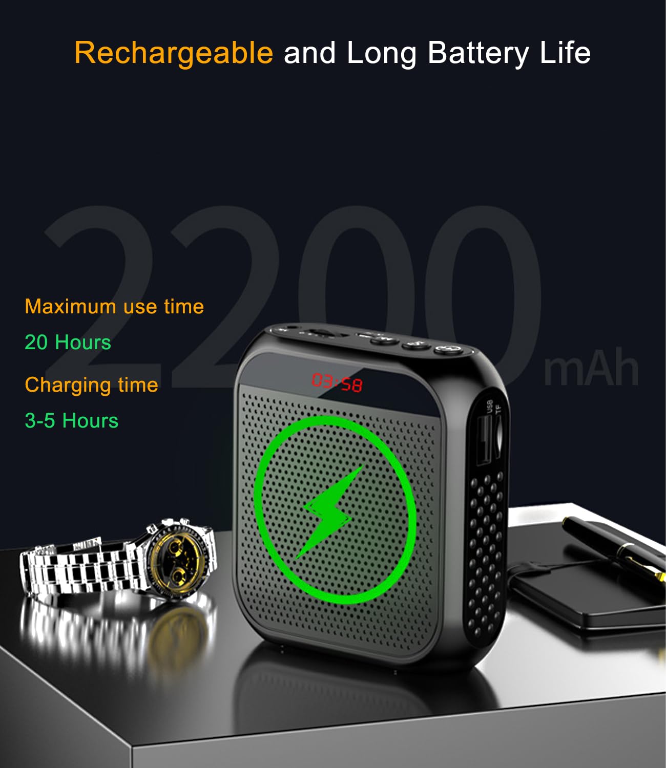 Jkoailiwi Personal Voice Amplifier For Teachers, Mini Voice Amplifier With Wireless Lavalier Microphone, Portable Megaphone Spea