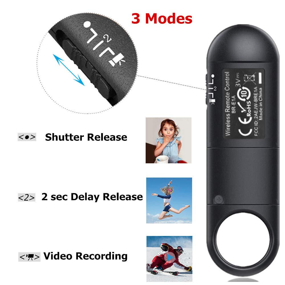 Pholsy Wireless Remote Control Camera Remote Shutter Compatible With Canon Br-E1 R100, R7, R10, R8, 90D, 850D, R5, R6, 200D, 200