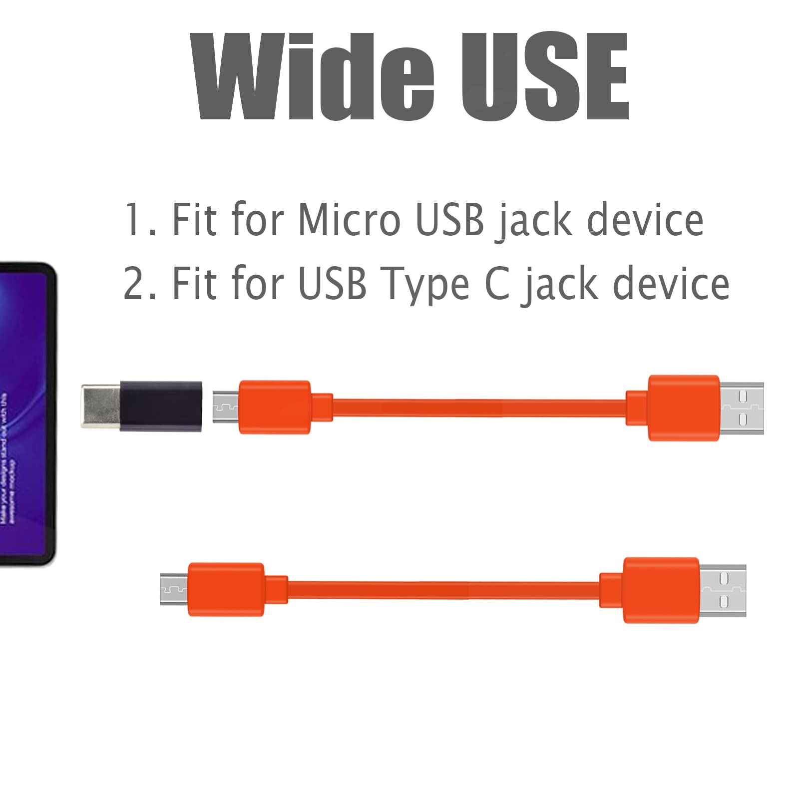 Replacement Charging Power Supply Cable Cord Line For Bose Qc20 Soundlink Beats Powerbeats2 Wireless Studio 2.0 Wireless Headphones Earphones(Orange)