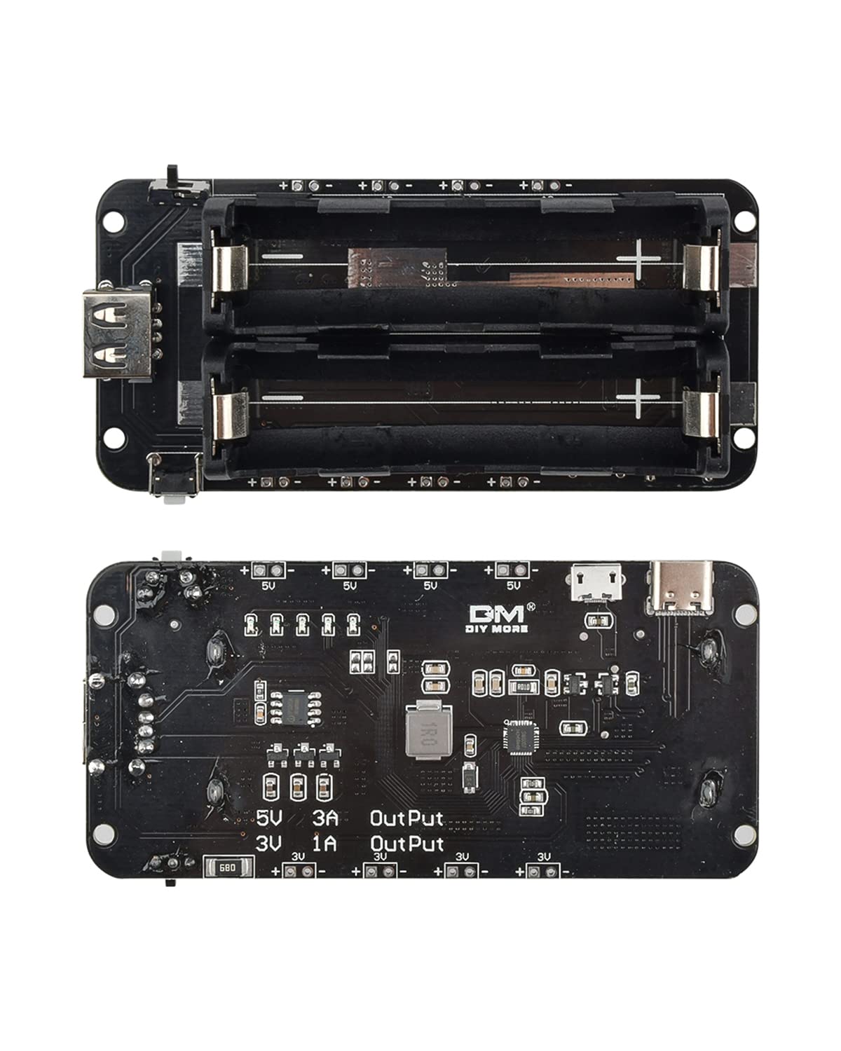 Diymore 1865O Battery Holder Double Li Ion V8 Battery Shield Micro Usb 5V/3A 3V/1A Power Bank Battery Charging Module For Raspbe