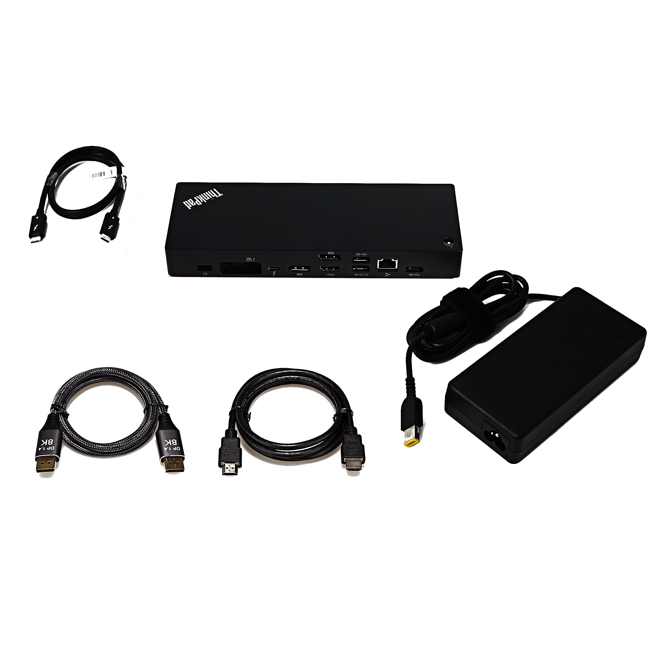 Lenovo ThinkPad Universal Thunderbolt 4 Dock 8K Display Support Up to 100W Power Delivery 40B00135 with HDMI Cable and DP Cable