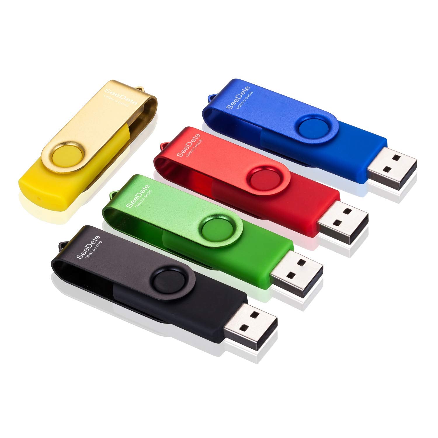 Seedete 64Gb Usb Flash Drives, Usb Stick, Thumb Drive Rotated Design, Memory Stick With Led Light For External Storage And Backu