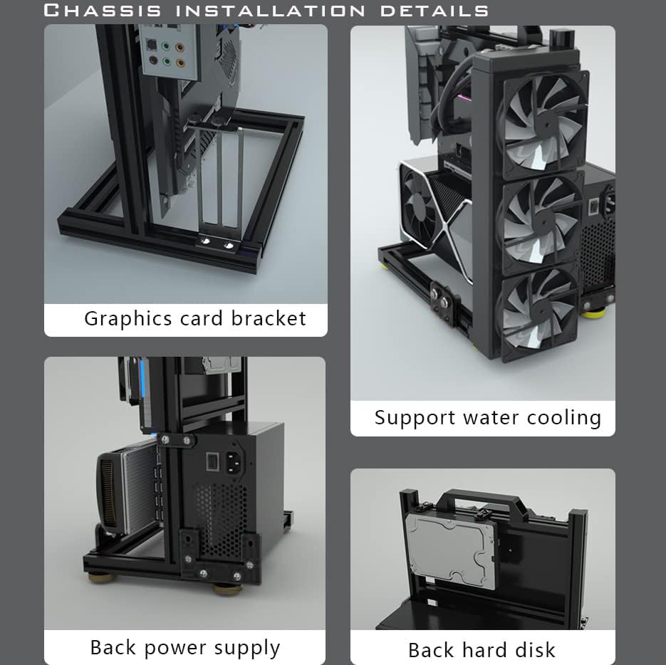 Pc Creative Assembly Frame Test Bench,Open Air Frame Case, Diy Computer Motherboard Case Rack, Itx Atx Matx/Eatx Open Aluminum F