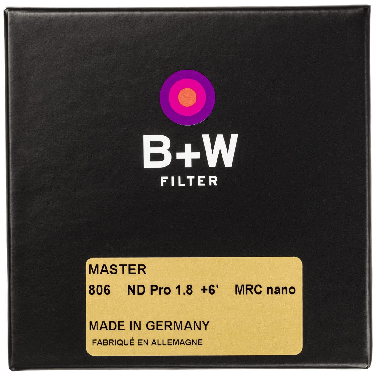 B+W 67Mm Master Neutral Density 1.8 (6 Stop) Mrc Nano 806M Glass Filter
