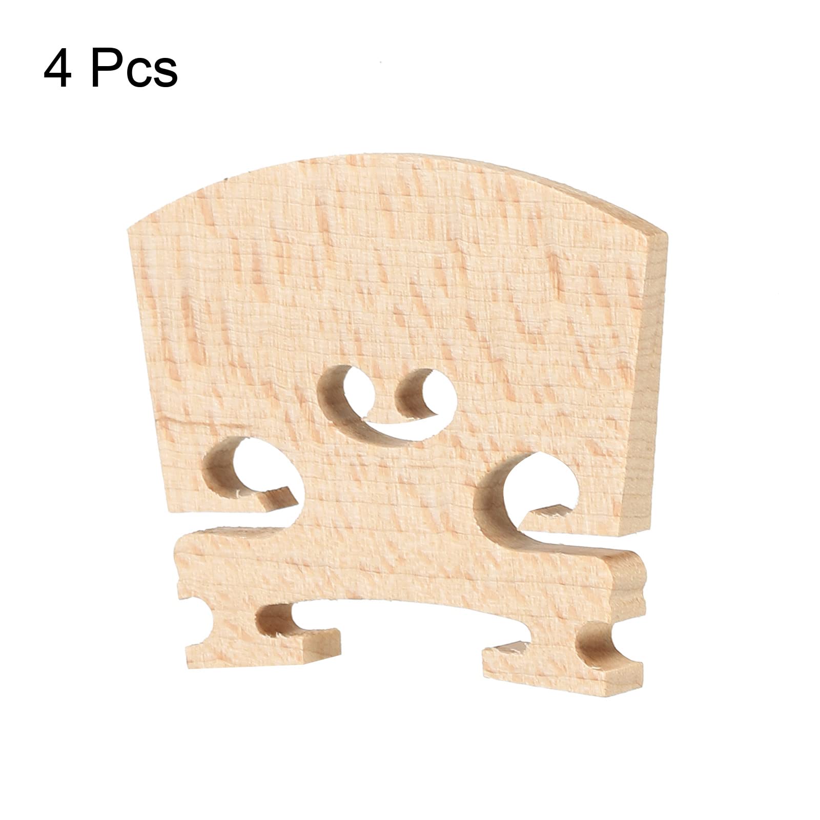 Meccanixity 1/8 Violin Bridge Maple Wood Violin Parts For 1/8 Violin, Pack Of 4