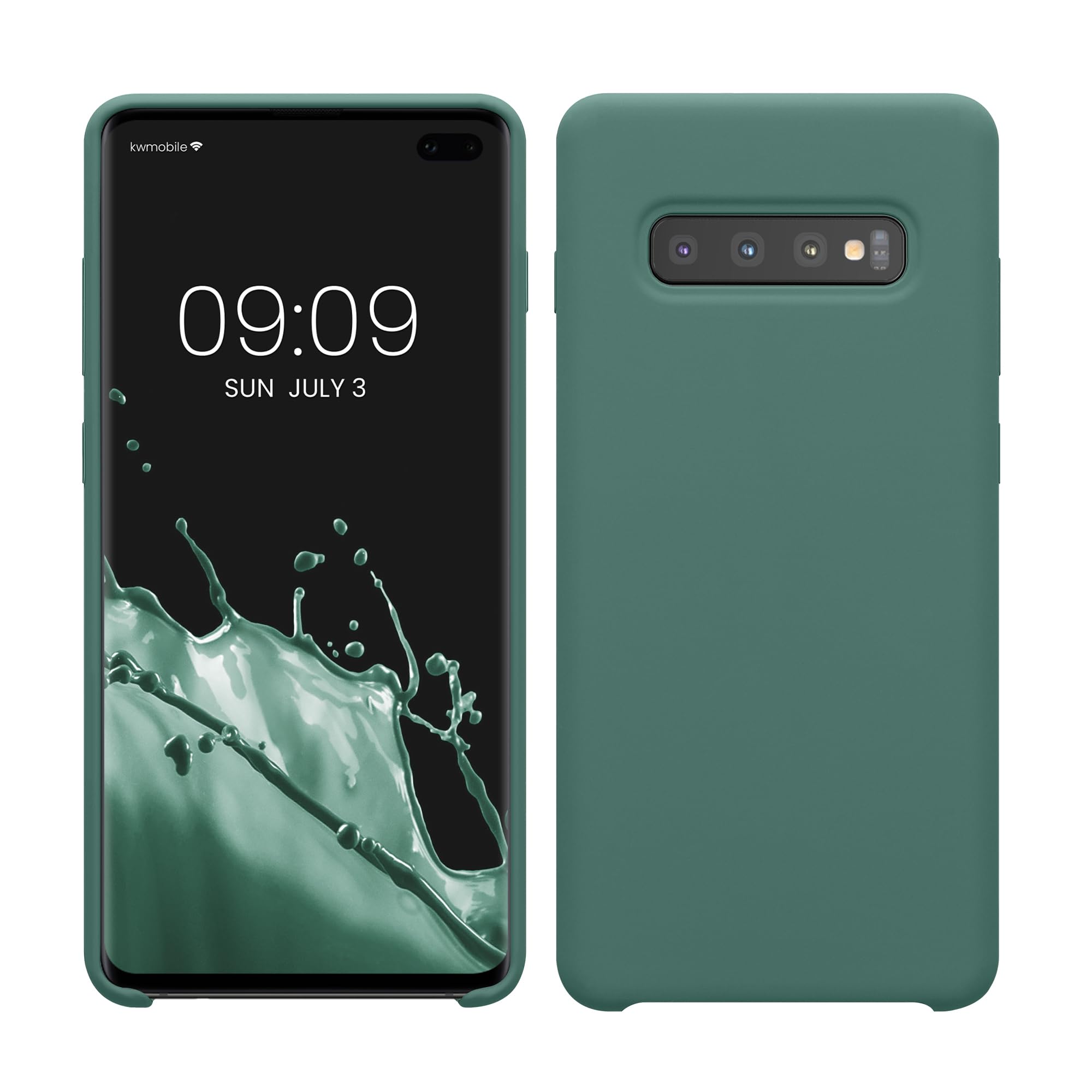 kwmobile Case Compatible with Samsung Galaxy S10 Plus / S10+ Case - TPU Silicone Phone Cover with Soft Finish - Forest Green