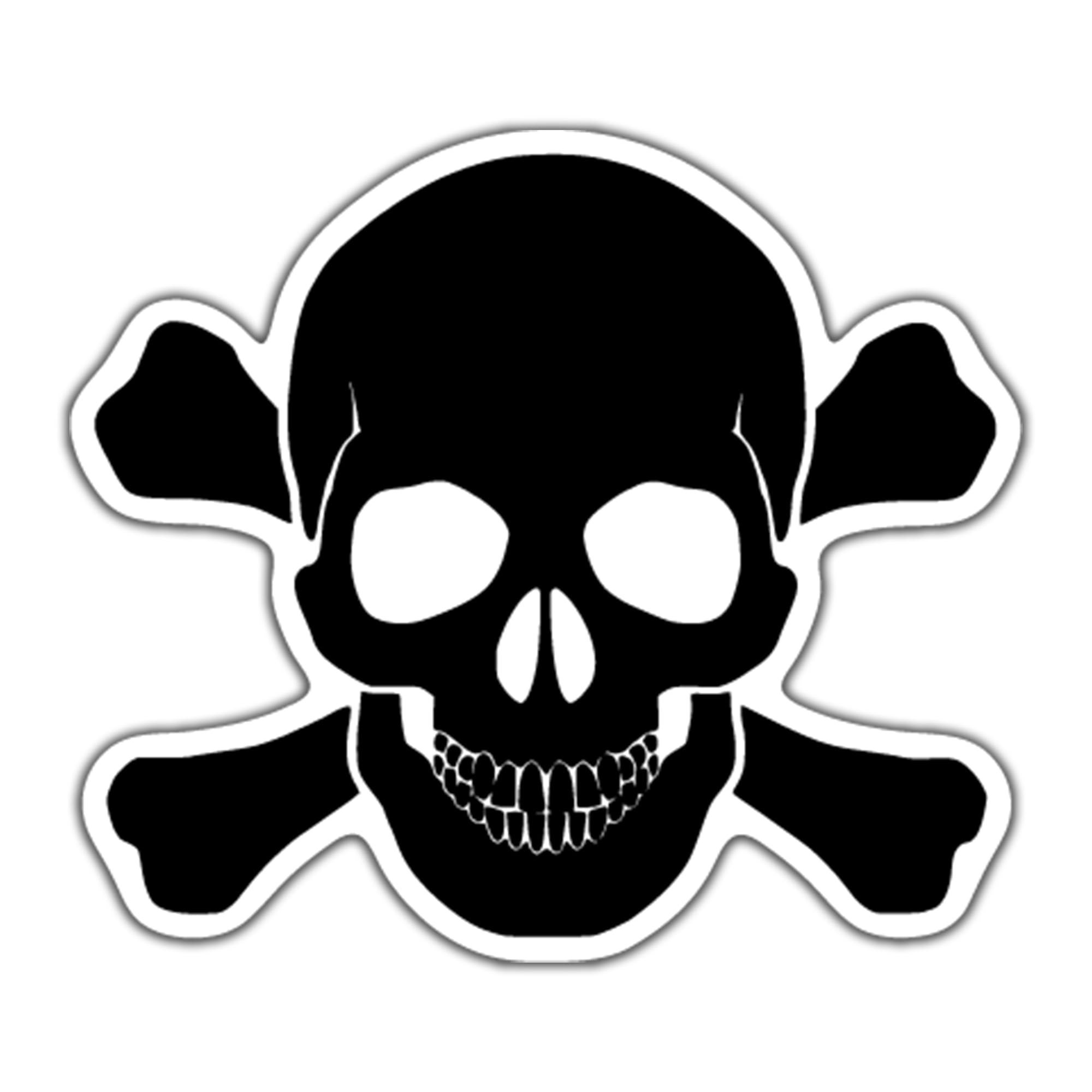 Skull And Cross Bones Vinyl Decal Sticker | Cars Trucks Vans Walls Laptops Cups | Black | 5.5 Inches | Kcd1277