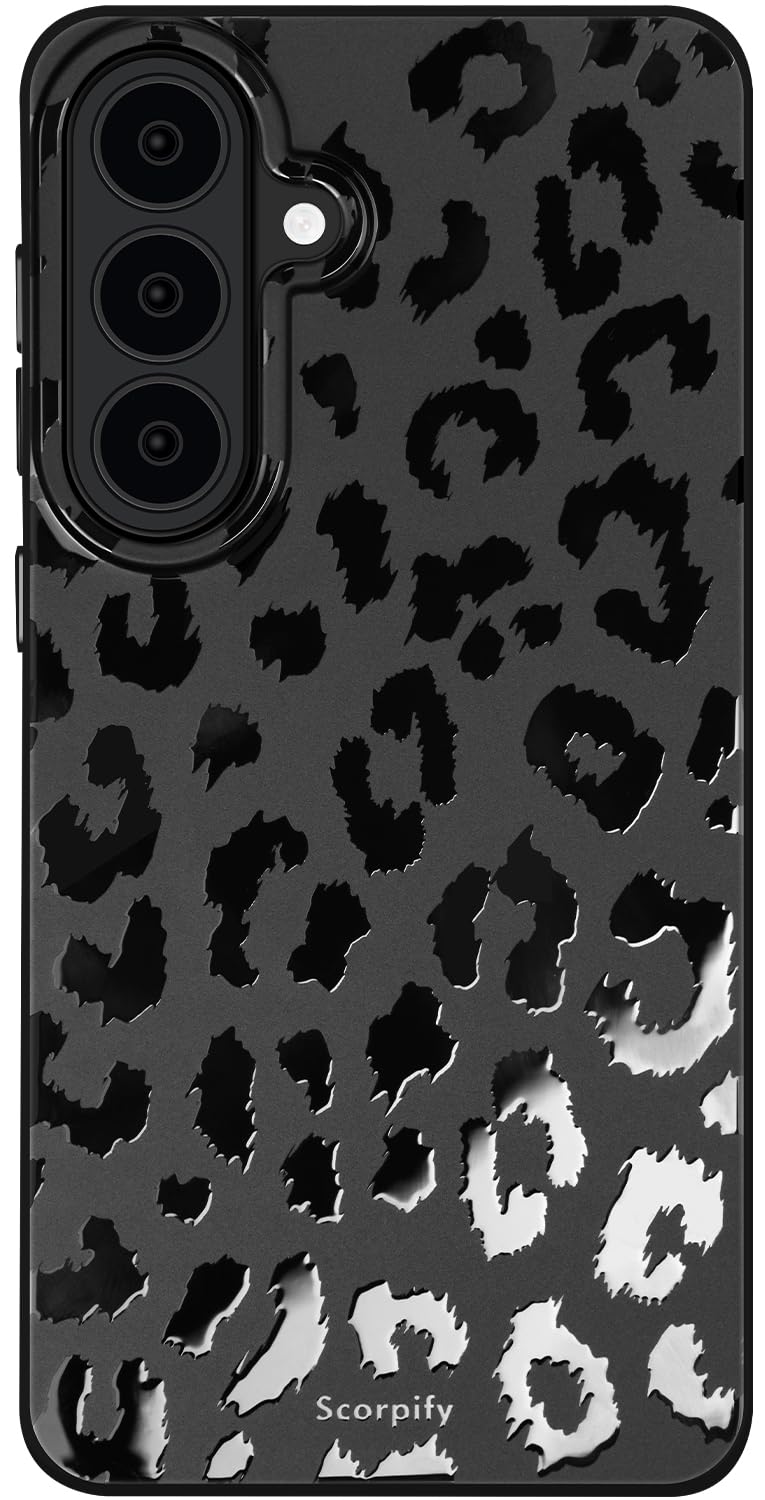SCORPIFY Compatible with Samsung Galaxy S26 Plus Case [Compatible with MagSafe] for Matte Black Leopard Cheetah Print Design, Cu