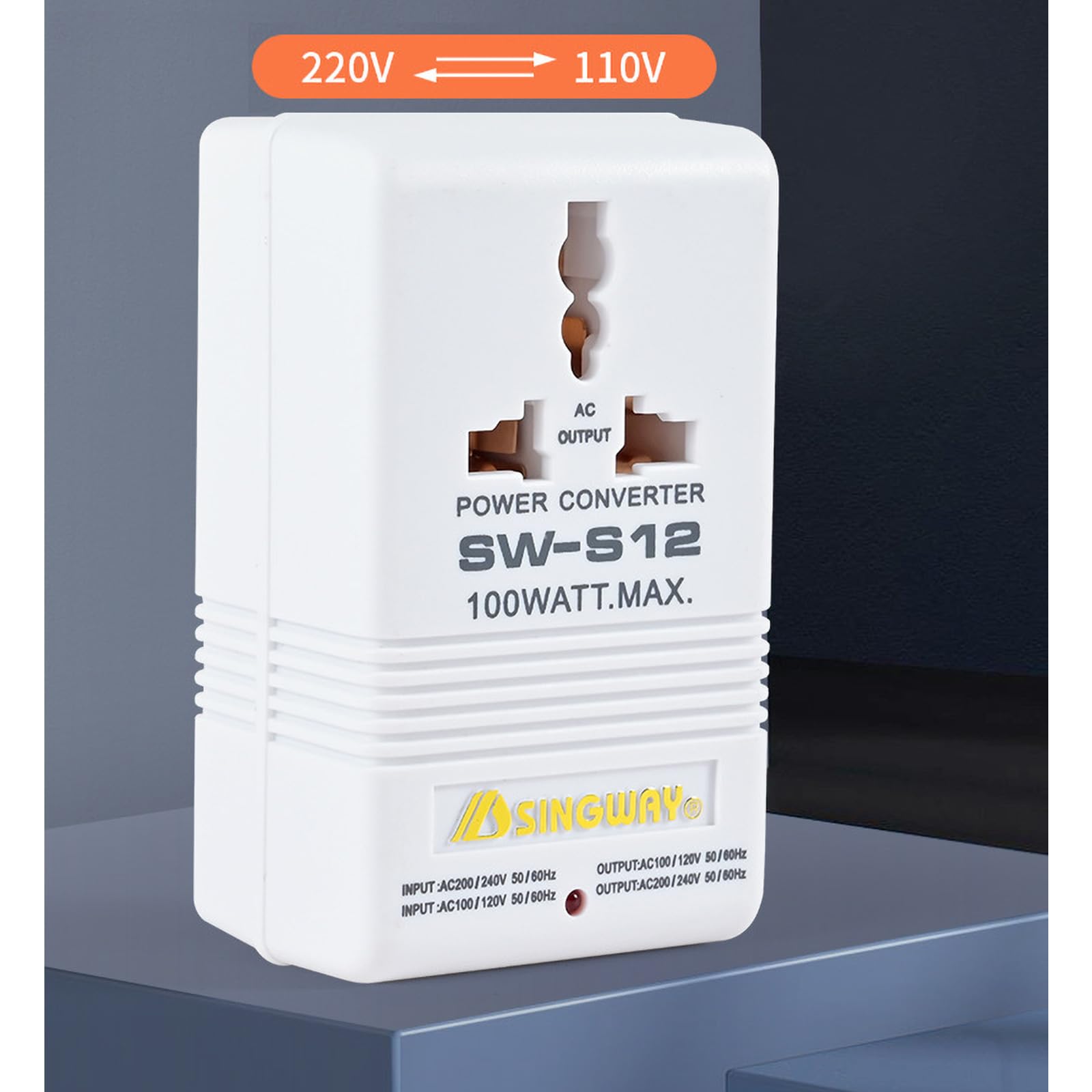 100W Voltage Converter Travel Adapter, Power Converter Ac110V/120V To 220V/240V Step Up & Down Voltage Converter Transformer