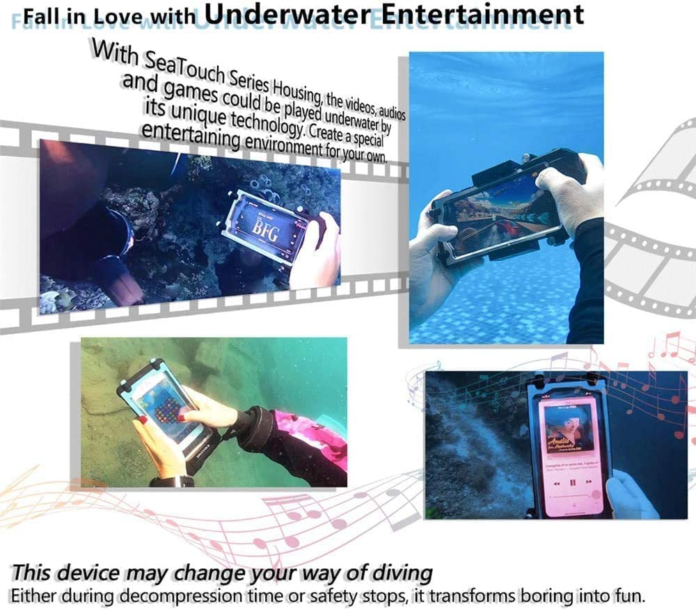 Divevolk Underwater Touchscreen Housing Compatiable For Iphone 12/12 Pro/12 Pro Max/13/13 Pro/13 Pro Max/14/14 Pro/14 Pro Max/15