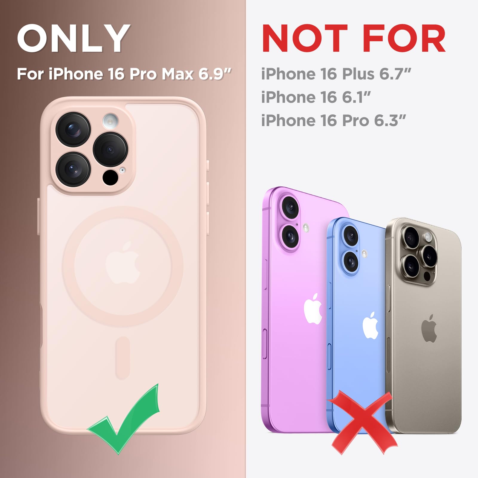 Capraro Magnetic Compatible With Iphone 16 Pro Max Case, Upgraded [Full Camera Protection] [Compatible With Magsafe] Protective