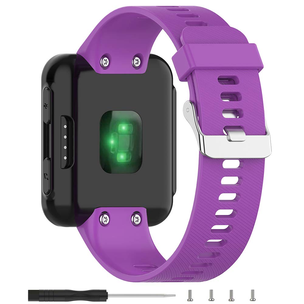 Meifox Compatible With Garmin Forerunner 35 Band,Solf Silicone Replacement Bands For Garmin Forerunner 35 Watch (Purple1)