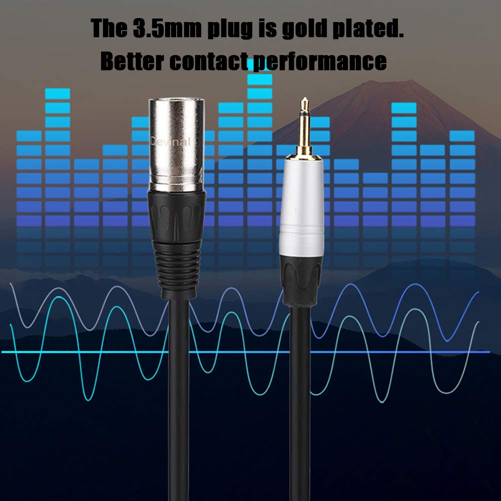Wendry Gold Plated 3.5Mm Trs To Xlr3M Stereo Cable, Mono Male To 3Pin Xlr Male Pvc Exterior Zinc Alloy Shell Adapter Cable(0.)