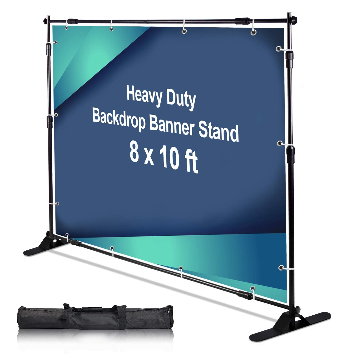 Aktop 10 X 8 Ft Heavy Duty Backdrop Banner Stand Kit, Adjustable Photography Step And Repeat Stand For Parties, Portable Trade S