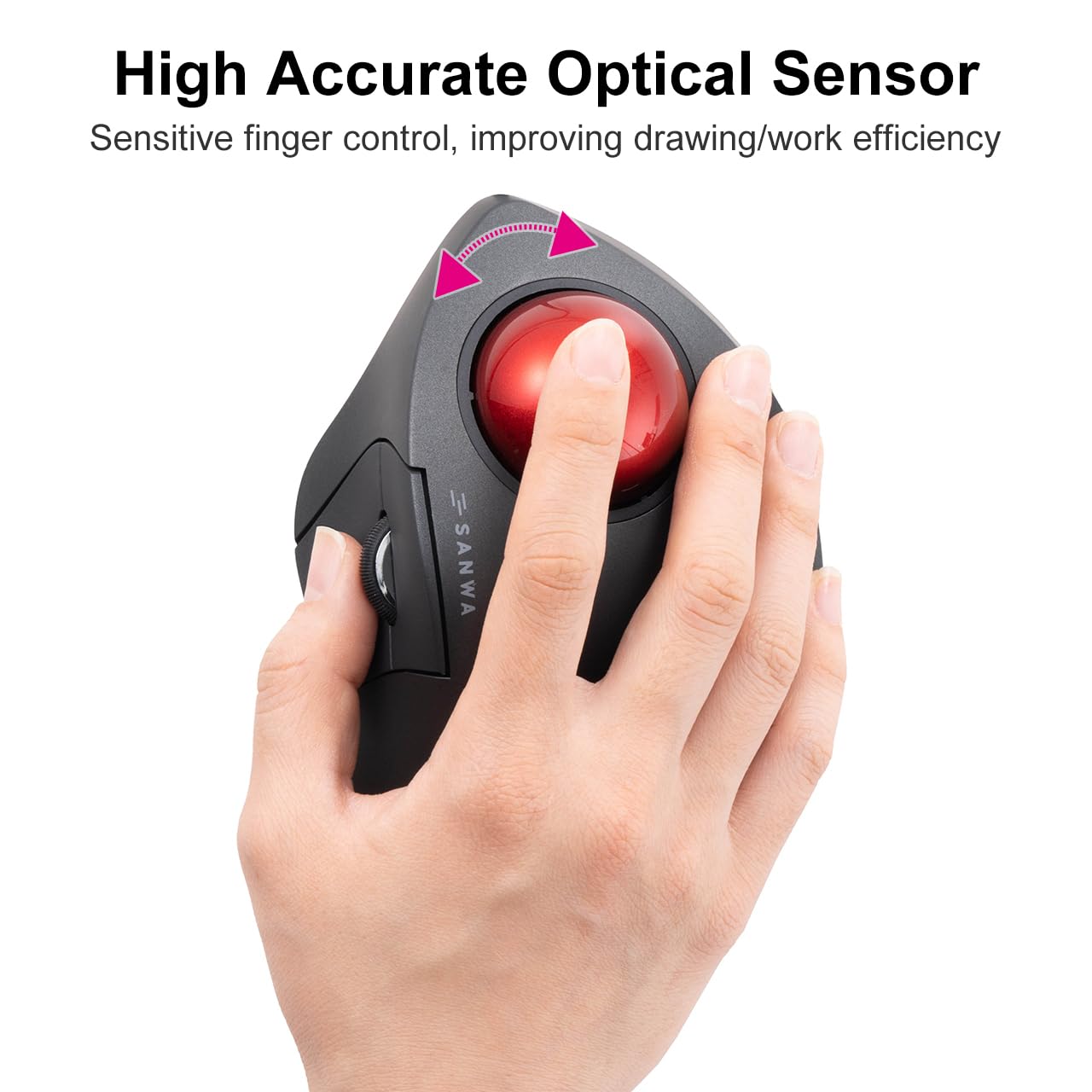 Sanwa 40Mm/1.57In Trackball, Replacement Ball Gmawtb40, Gmabttb41, Gmatb39, Kensington Orbit Fusion, And Other Compatible Trackball Mice, Glossy Red