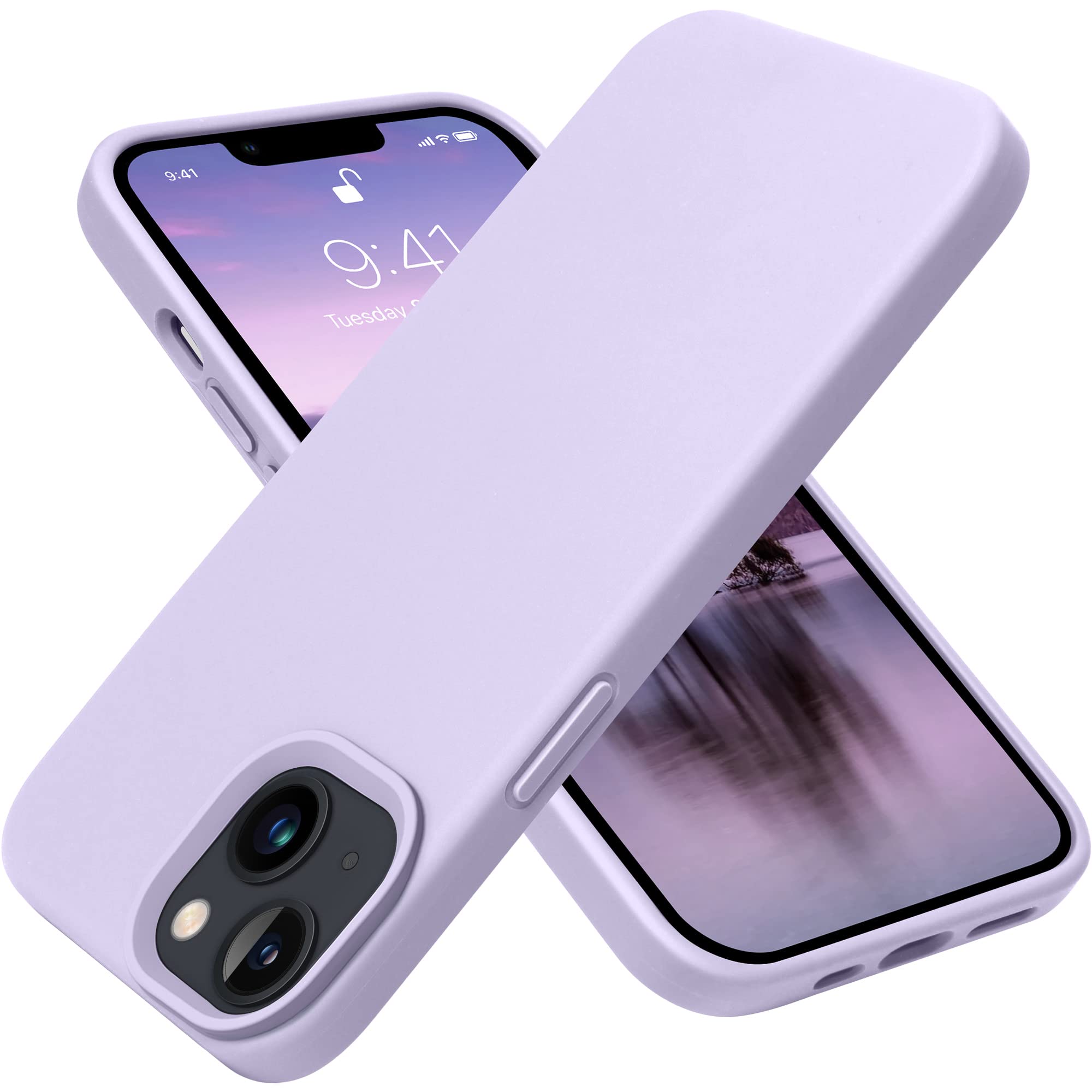 Otofly Designed For Iphone 13 Phone Case, Silicone Shockproof Slim Thin Phone Case For Iphone 13 6.1 Inch (Cloud Mauve)