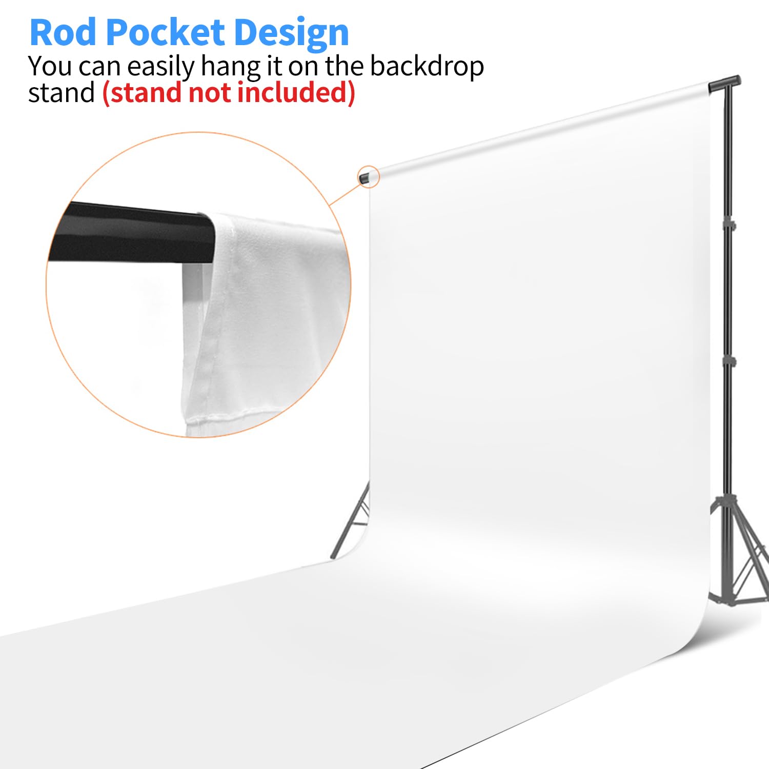 Hemmotop White Photo Backdrop Background, 10X20 Ft White Screen For Photography, Seamless White Photography Backdrops Background