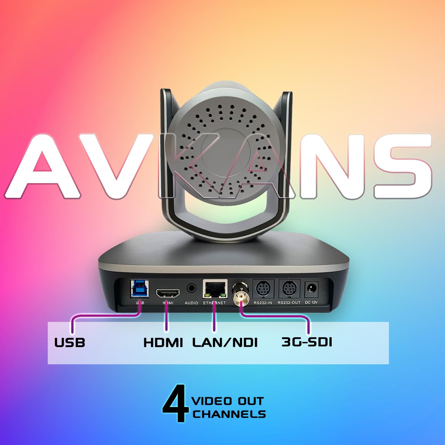 Avkans Ndi Camera, 20X Zoom 3G Sdi Hdmi Ptz Camera With Usb Video Output For Church Worship Live Events, Poe Ip Livestream Camera For Video Production