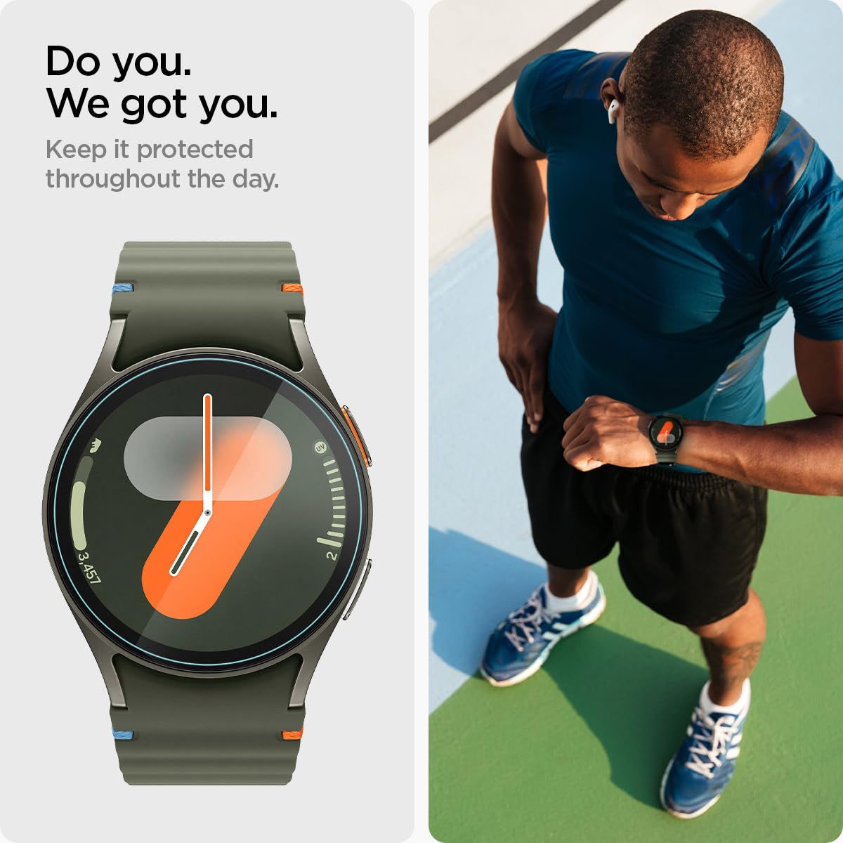 Spigen Tempered Glass Screen Protector [Glastr Ez Fit] Designed For Galaxy Watch 7 (40Mm)   2 Pack