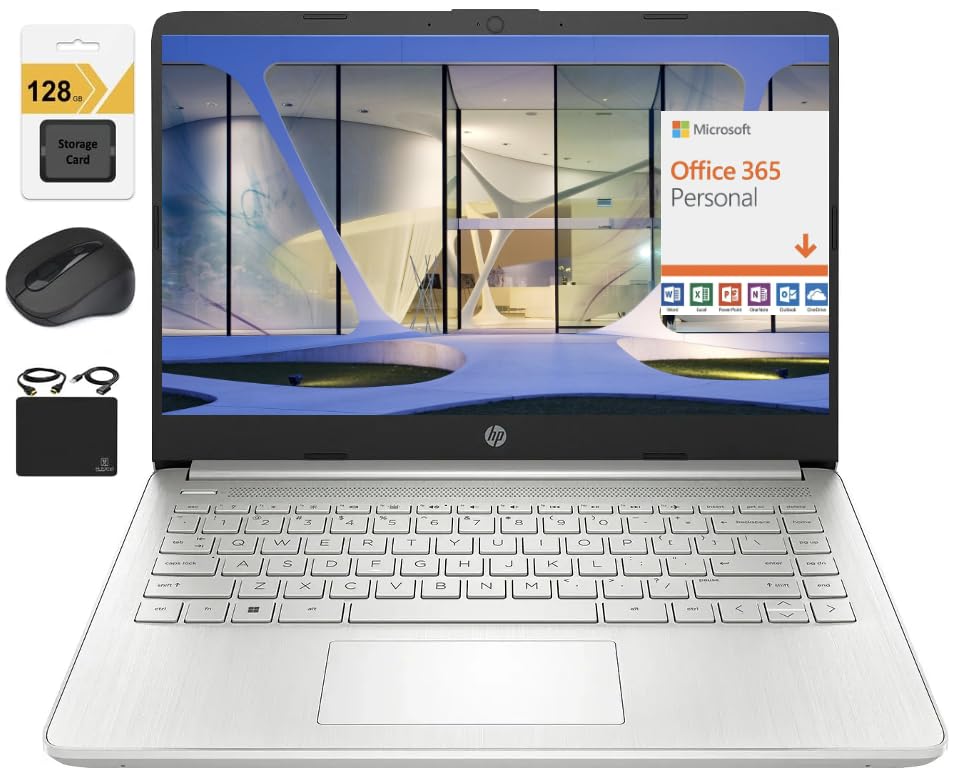 Hp New 14'' Hd Ultra Light Thin Laptop, Quad Core Intel Celeron Processor, 8Gb Ram, 256Gb (128Gb Emmc+ 128Gb Card), Wi Fi, Upto