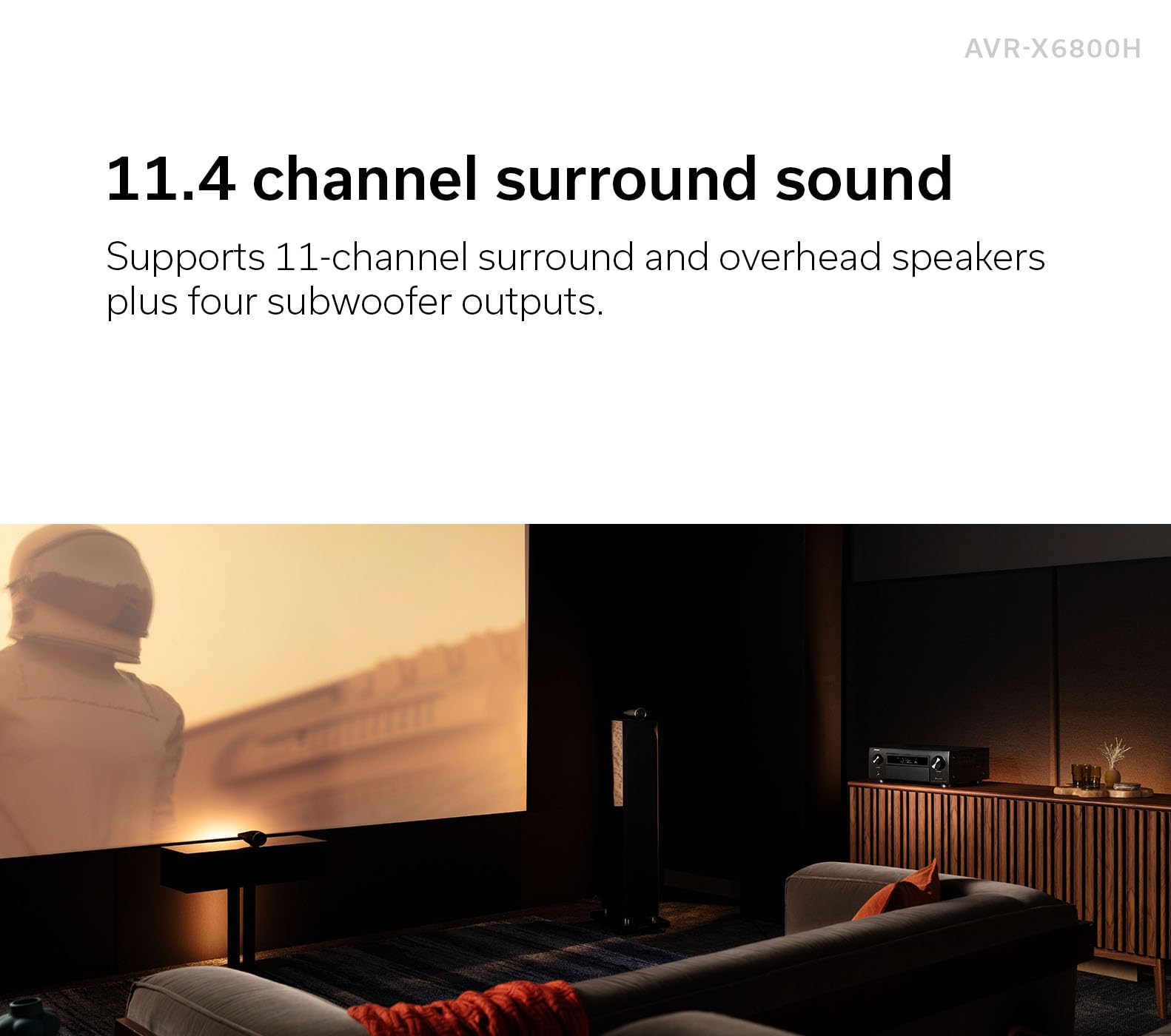 Denon Avr X6800H 11.4 Channel Av Receiver   140W/Channel, Wireless Streaming Via Built In Heos, Wifi, & Bluetooth, Supports Dolb