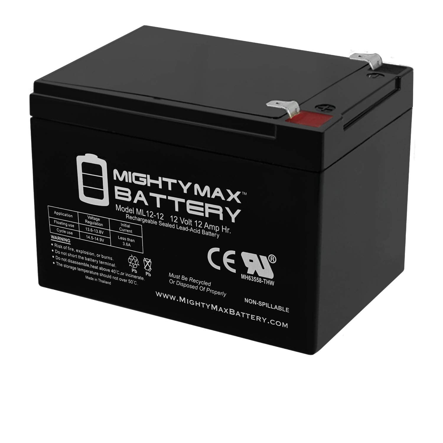 Mighty Max Battery 12V 12Ah F2 For Peg Perego Djw12 12 Dmu12 12 W/Warranty!