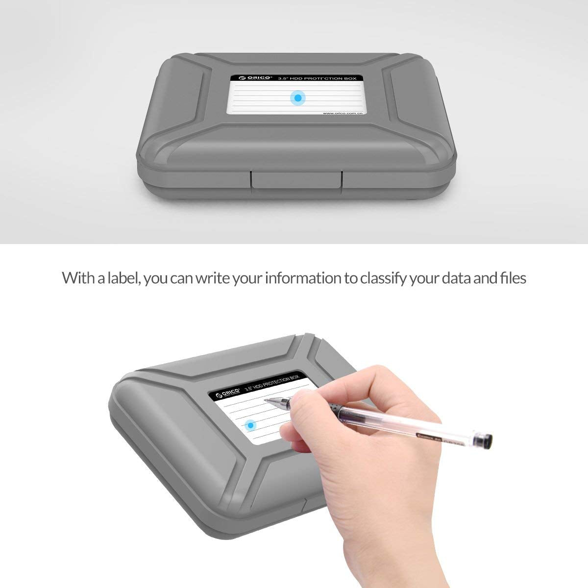 ORICO External Hard Drive Case for 3.5 Inch HDD/SSD 5 Packs Portable Hard Drive Carrying Protective Storage Box Anti Static and Shockproof  PHX5S