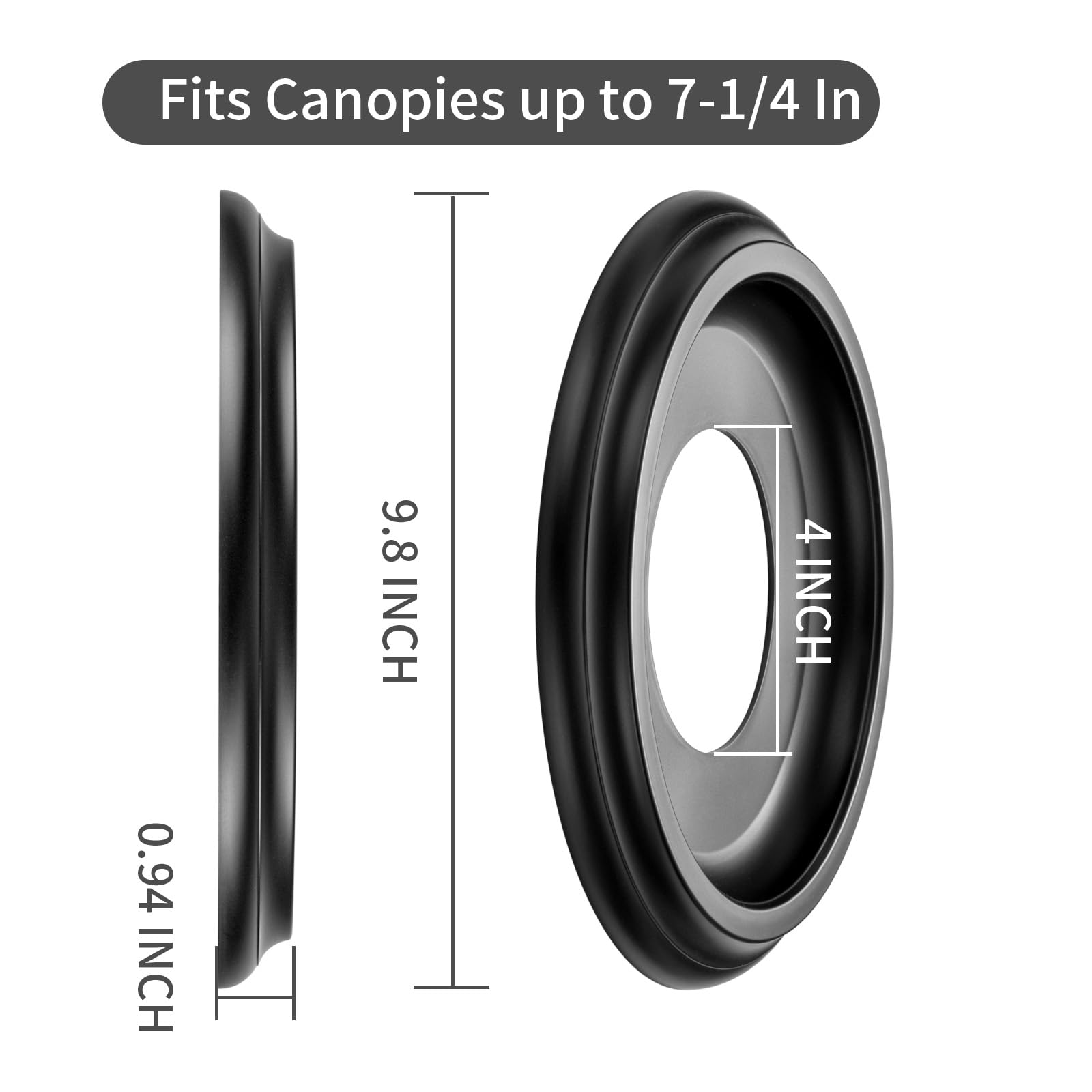 2 Packs Molded Nylon Ceiling Medallion For Light Fixtures And Ceiling Fans,10''Od X 4''Id X 1 2/8 ''P (Fits Canopies Up To7 1/4'