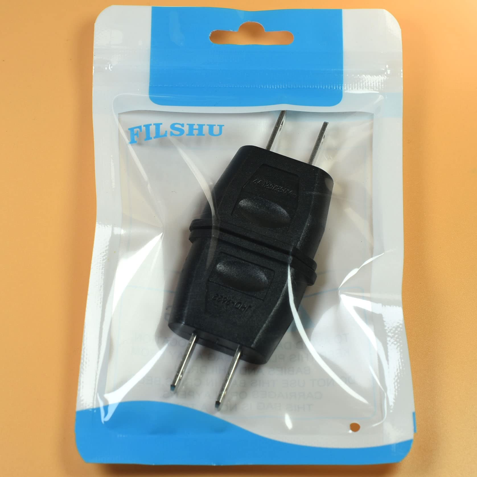 Socket Plug Adapter Europe Eu Euro To Us Travel Charger Ac Power Converter 2Pcs(Black)