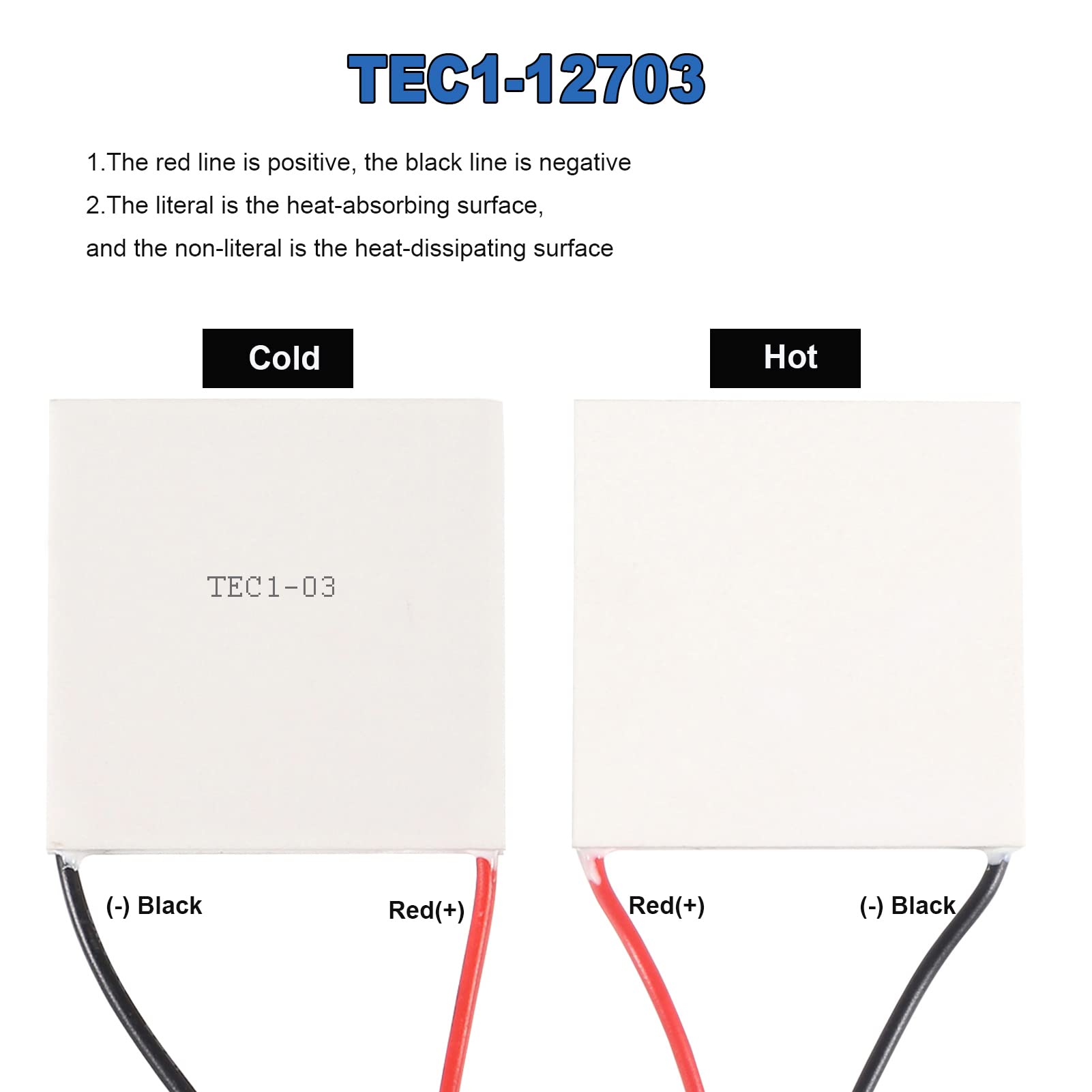 Diitao 4Pcs Tec1-12703 Semiconductor Refrigeration Tablets Heatsink Thermoelectric Cooler Cooling Plate Cooler Module 12V 6A Pel
